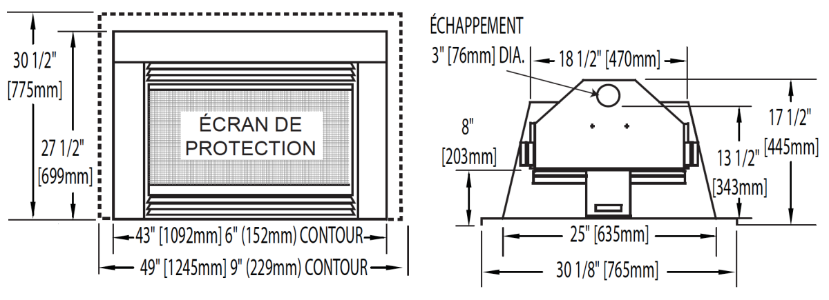 dimension foyer napoleon